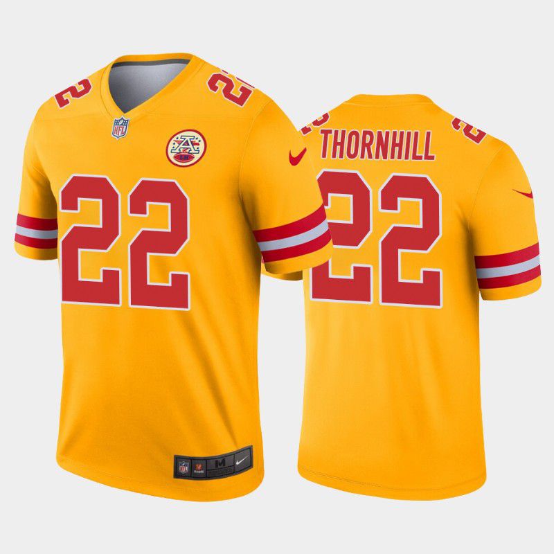 Men Kansas City Chiefs #22 Juan Thornhill Nike Gold Inverted Legend NFL Jersey->kansas city chiefs->NFL Jersey